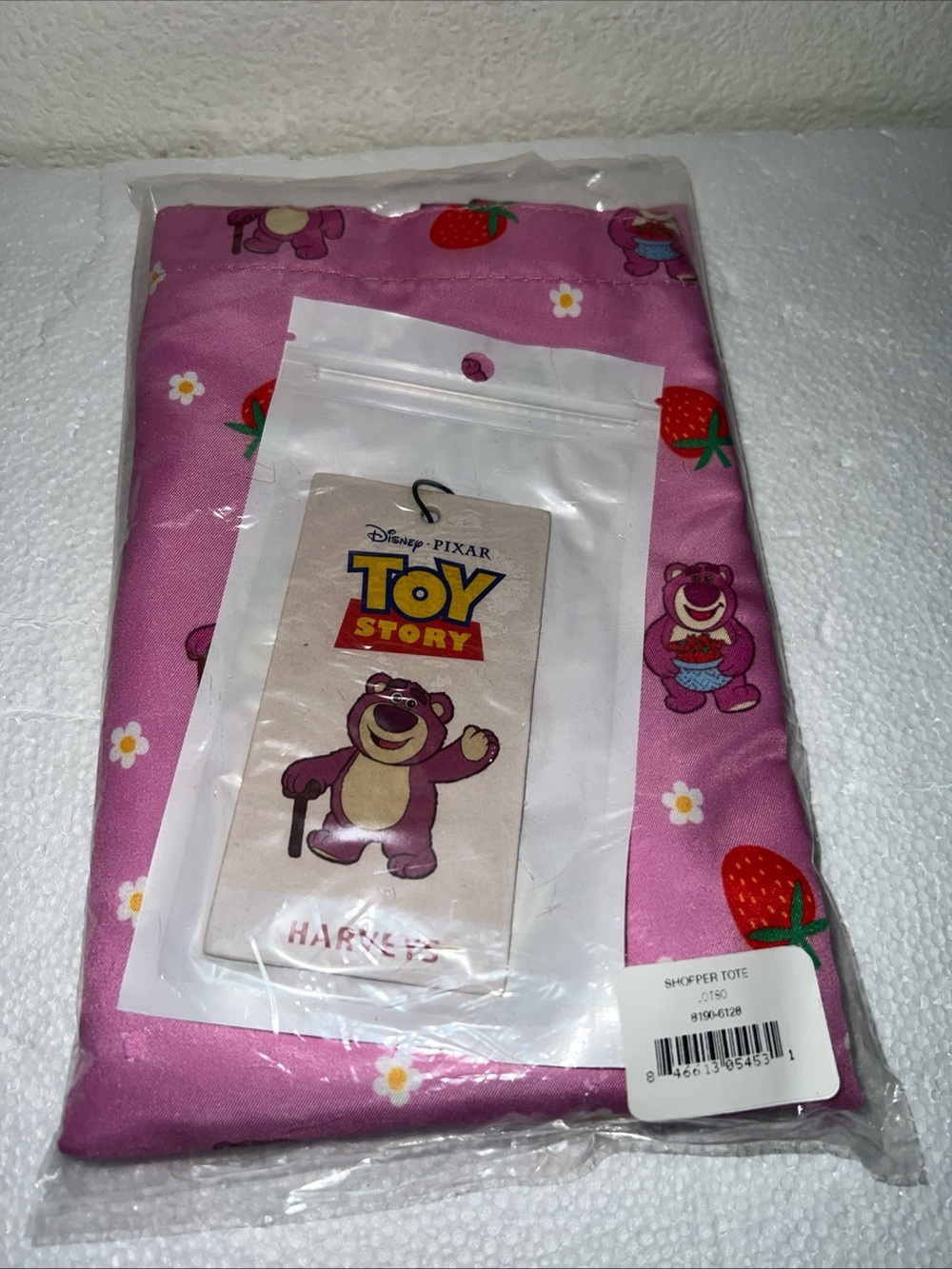 Disney Pixar Toy Story Lotso Pink Kids Tote Bag with Strawberry Print